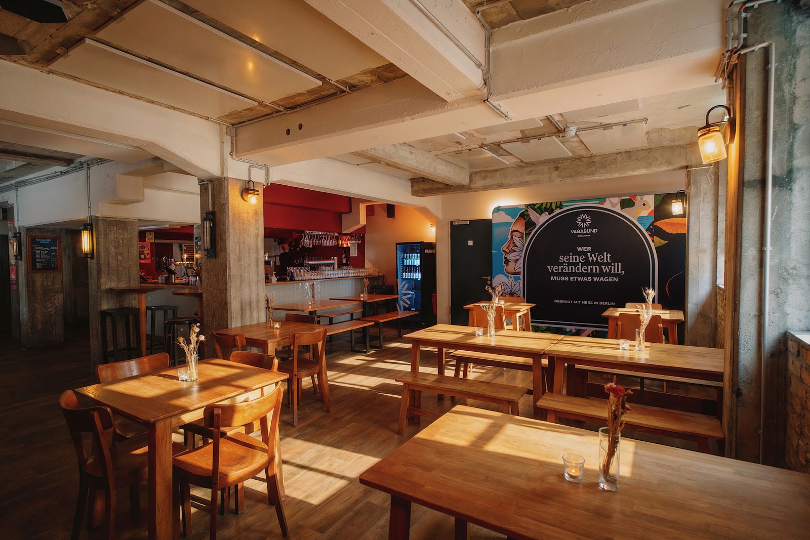 Craft beer taproom interior Vagabund Brauerei Berlin Wedding