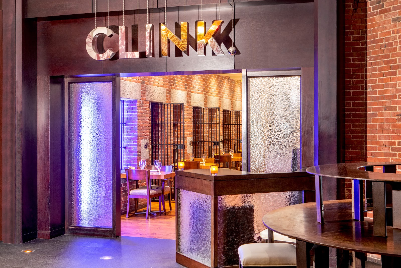 Clink bar interior with iron cell bars Liberty Hotel Beacon Hill Boston