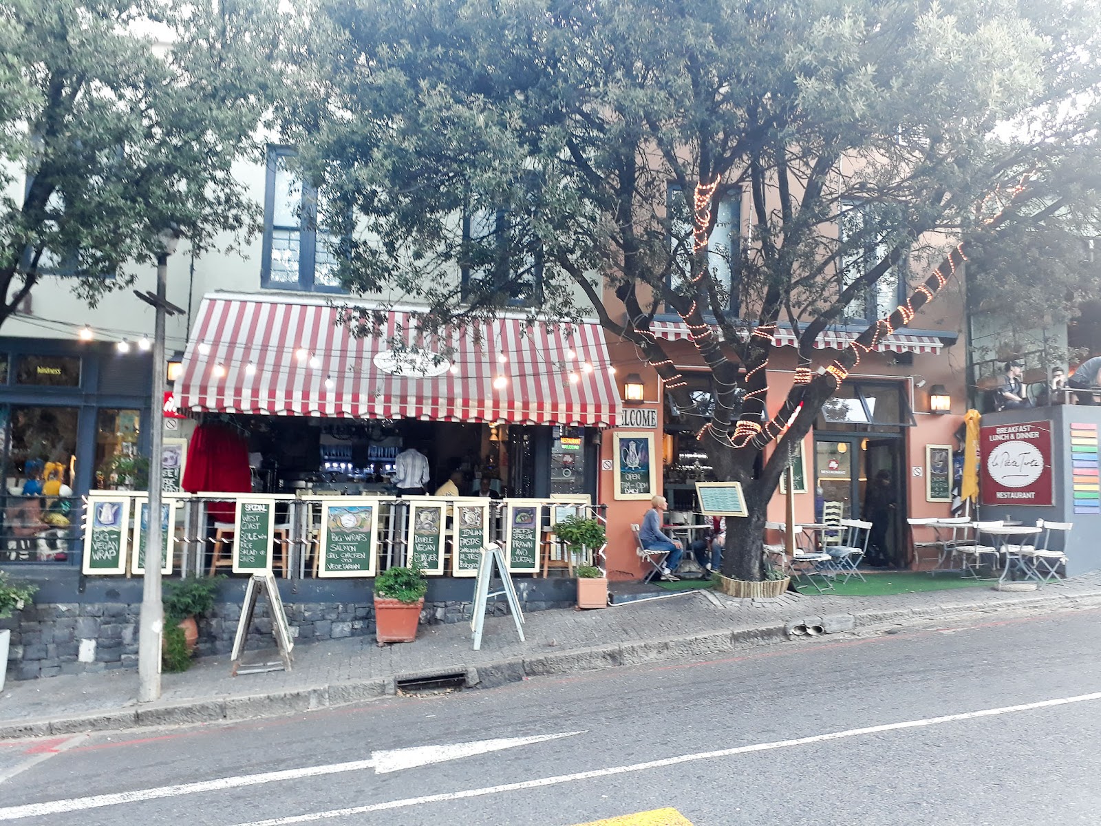 Parisian-style sidewalk cafe and bar at La Petite Tarte in De Waterkant Cape Town