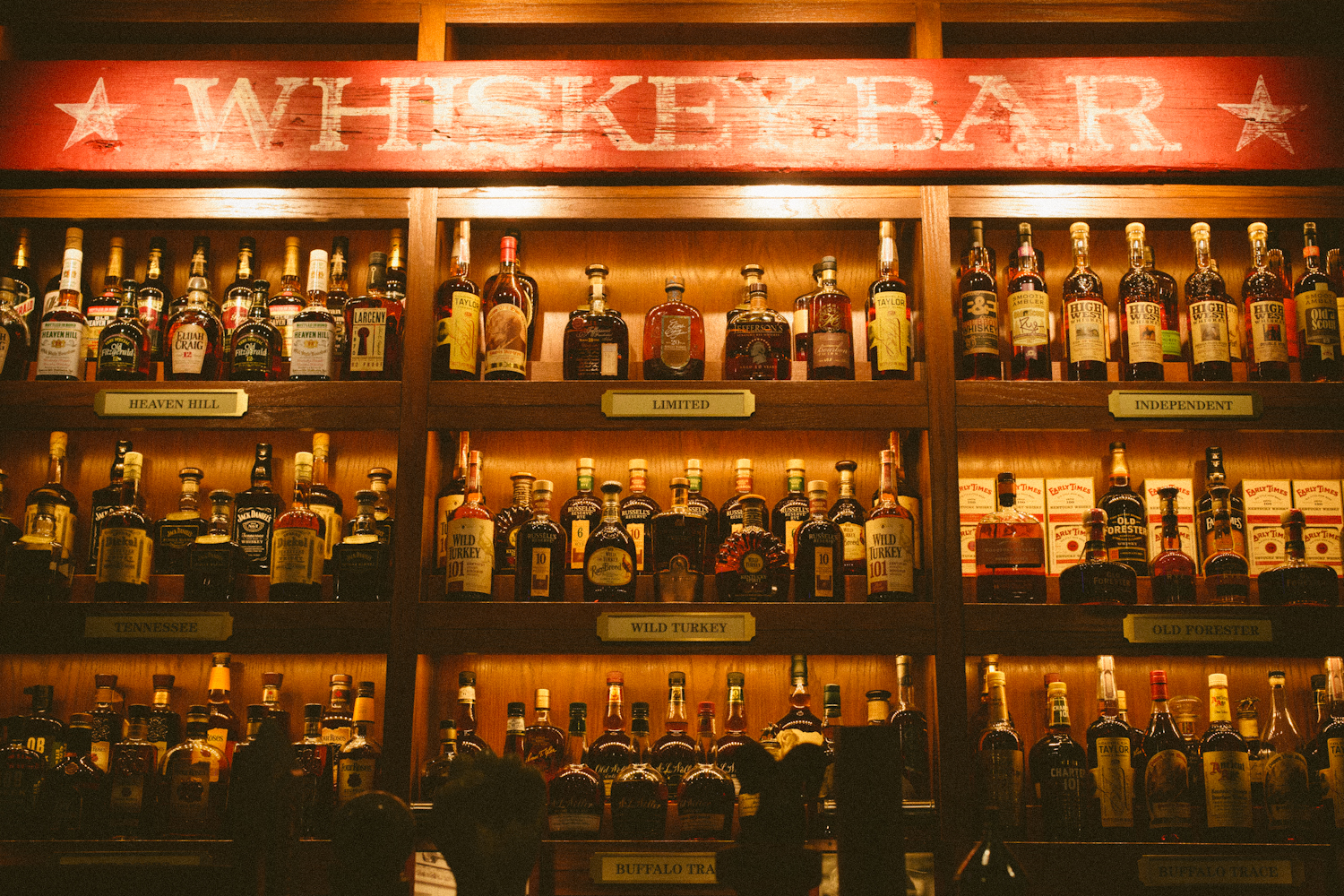 Whiskey bar and stage at Bub City in River North Chicago