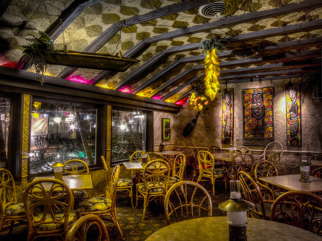 Vintage tiki lounge and tropical drinks at Hala Kahiki in River Grove near Chicago