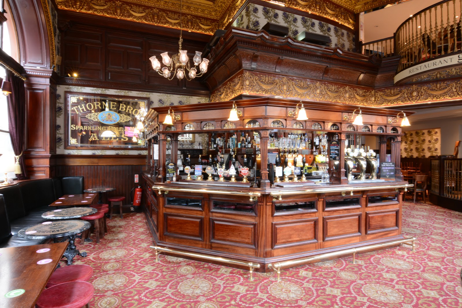 The Guildford Arms ornate Victorian pub interior, Edinburgh New Town