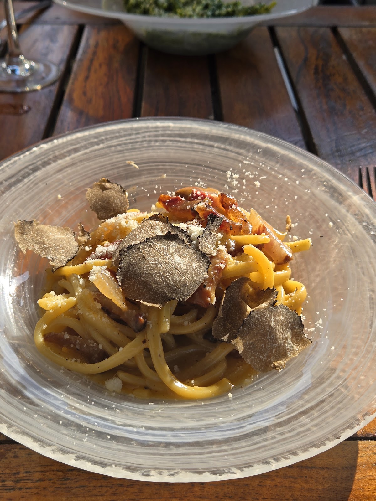A glass of Italian wine at A Tavola