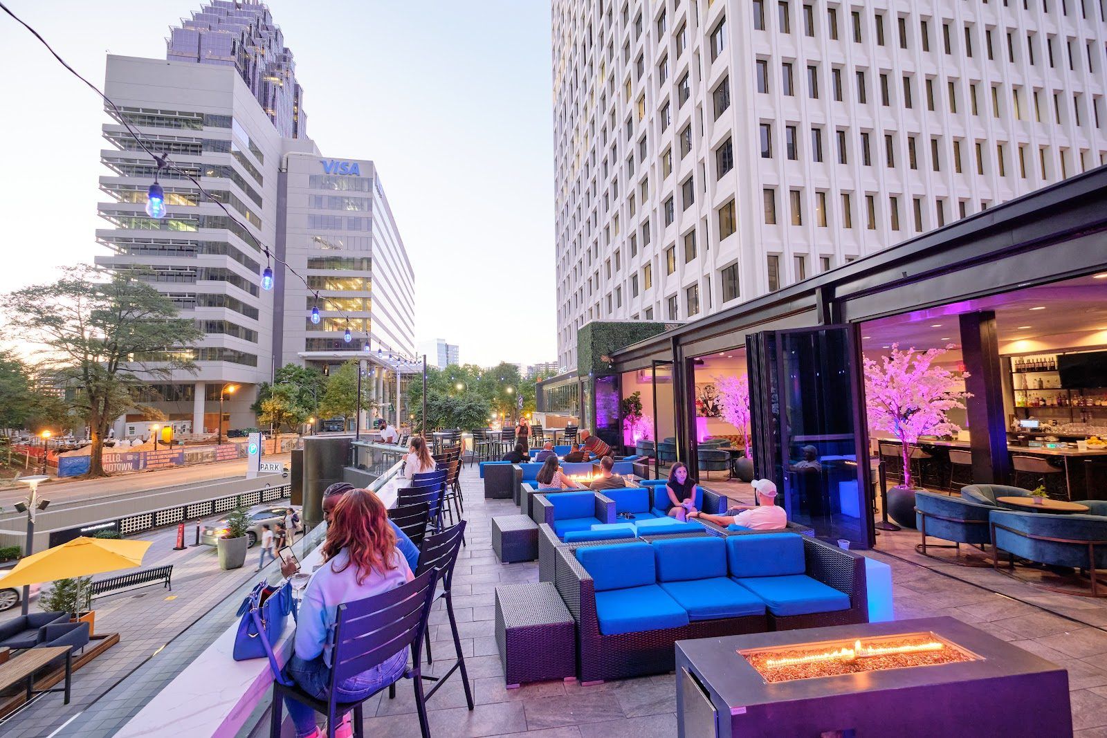 Glide Through The Night Rooftop Atlanta bar interior