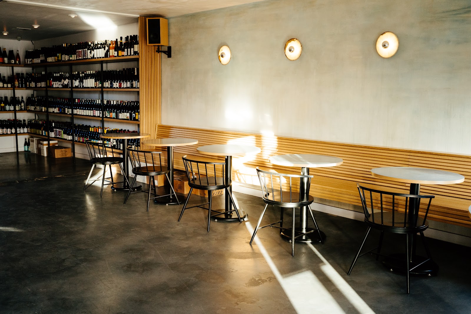 Backlit bar shelf with bottles