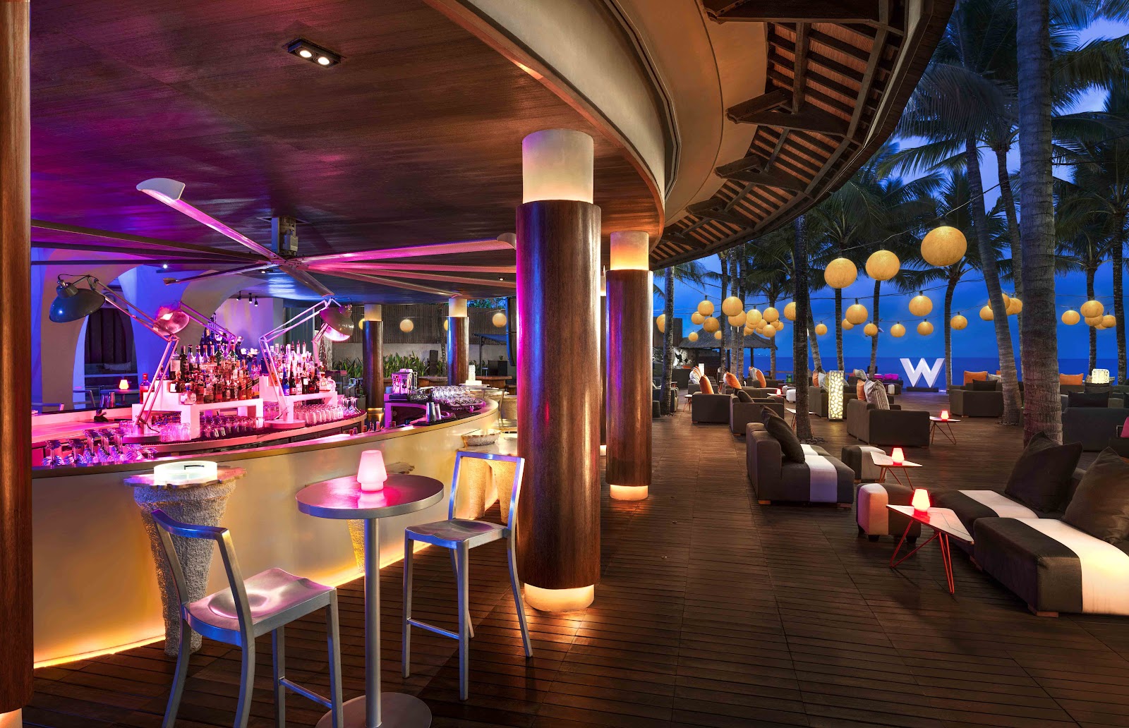 Bar atmosphere with warm lighting