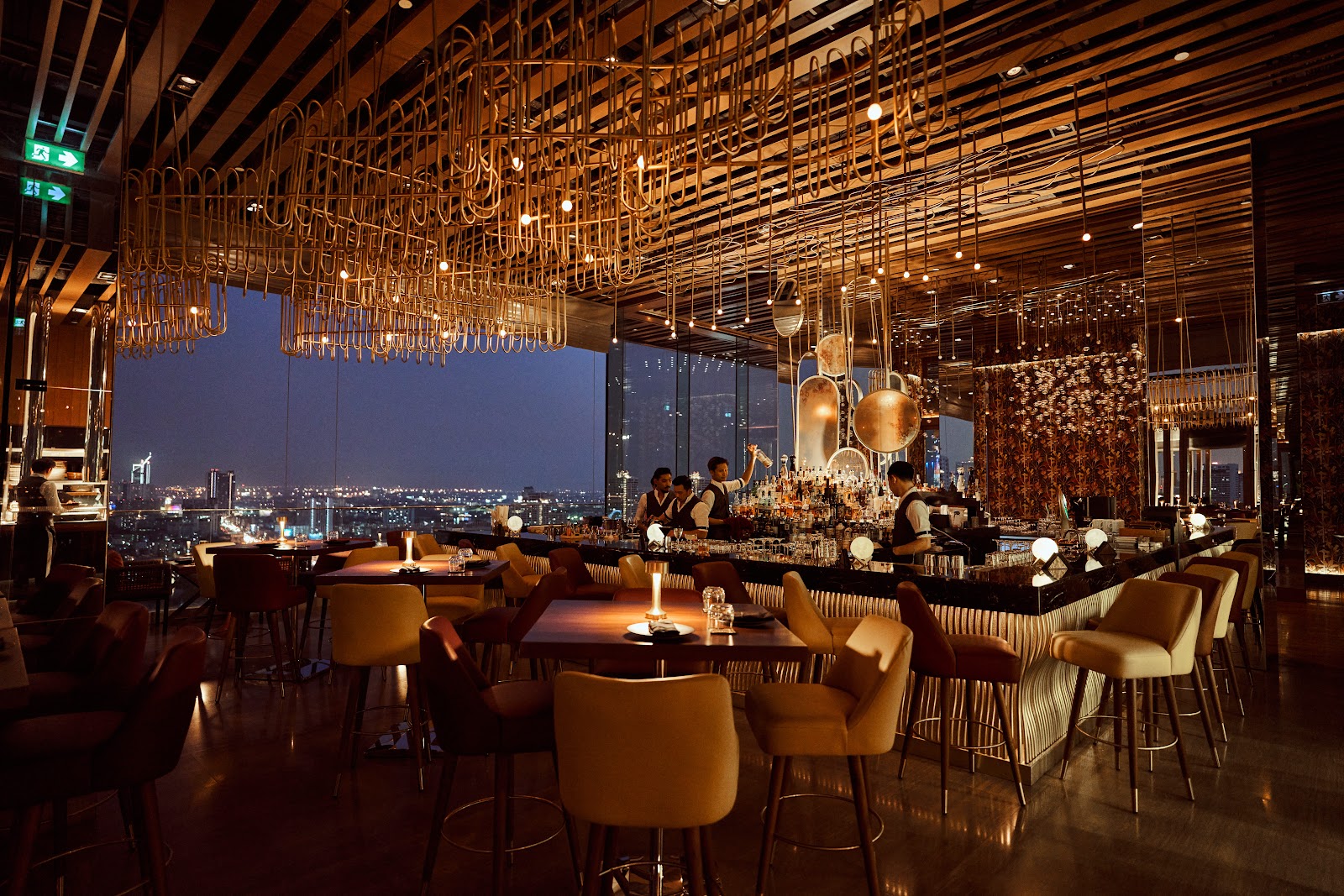 SEEN Restaurant and Bar rooftop deck above the Chao Phraya river, Bangkok