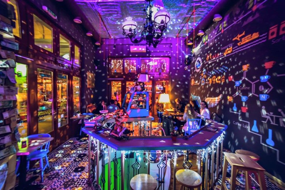 Blue Bird Cafe Budapest bar interior