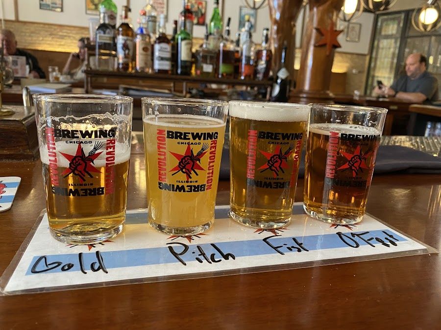 Revolution Brewing cocktail at the bar