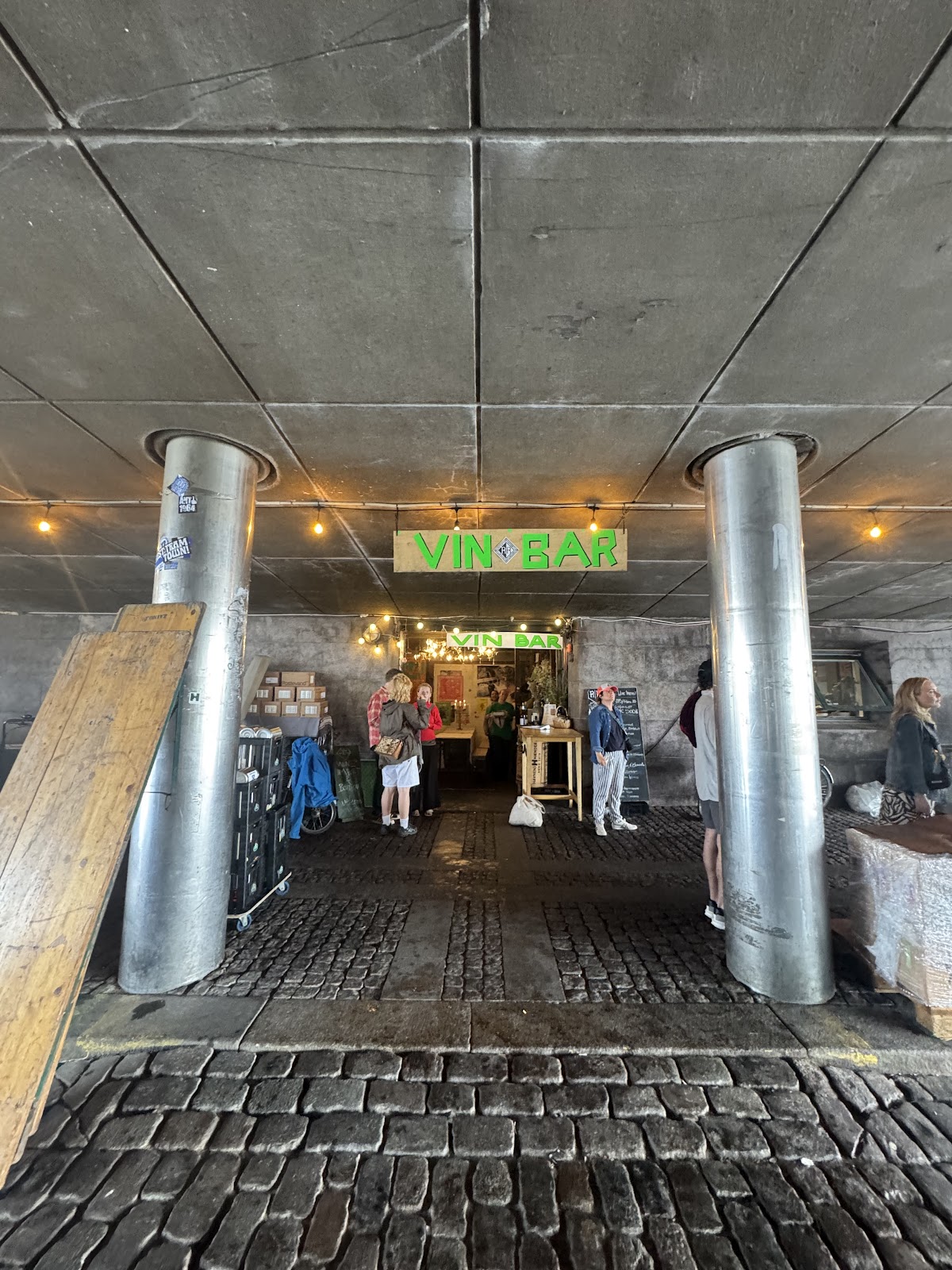 Dim bar interior with warm light