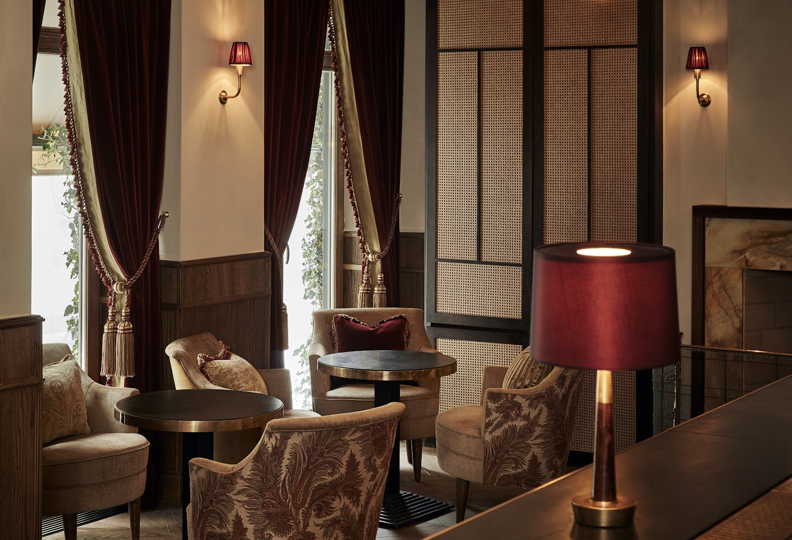 Dim bar interior with warm light