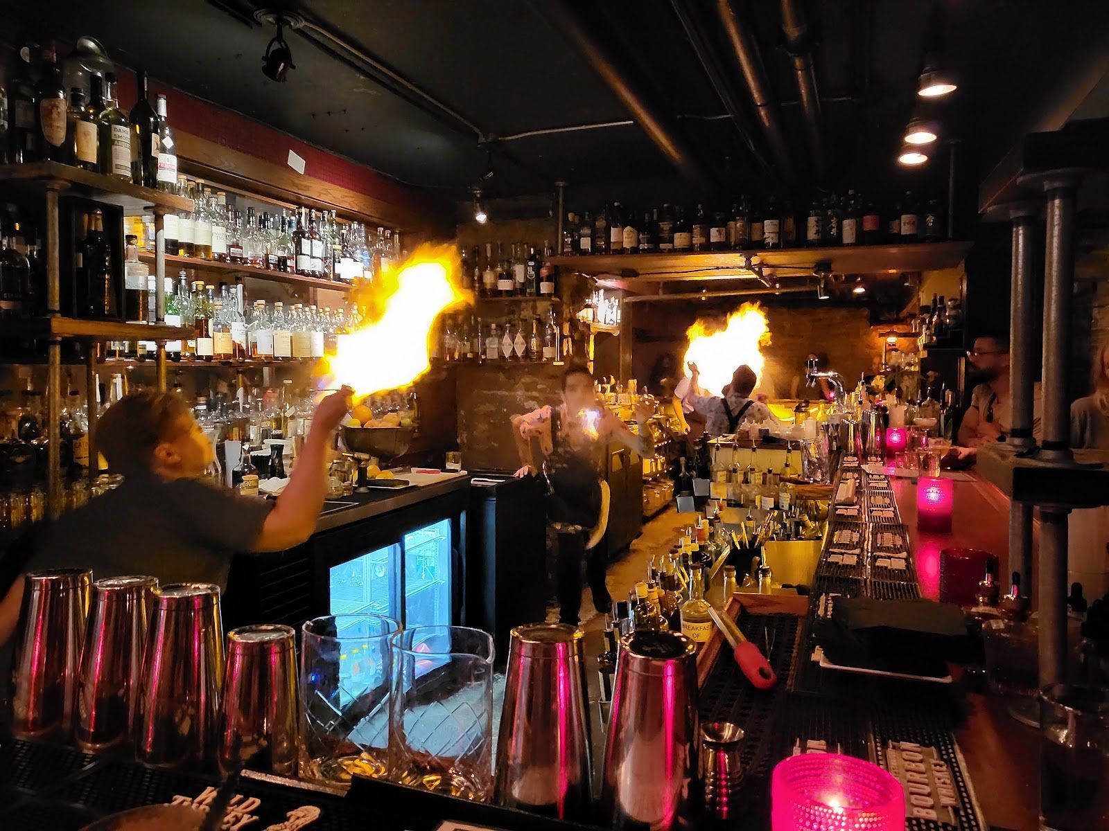 Back bar spirits selection at The Green Russell, Denver