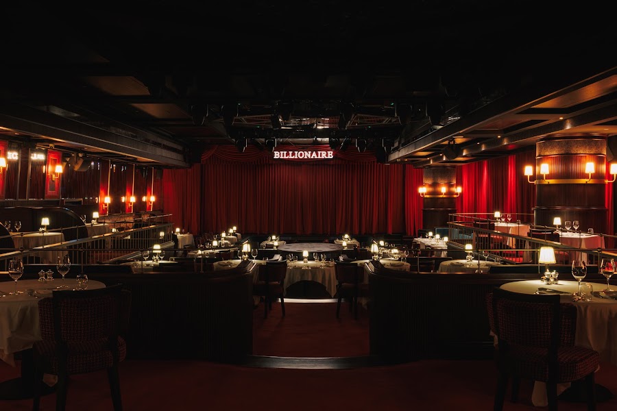 Billionaire DJ booth with crowd