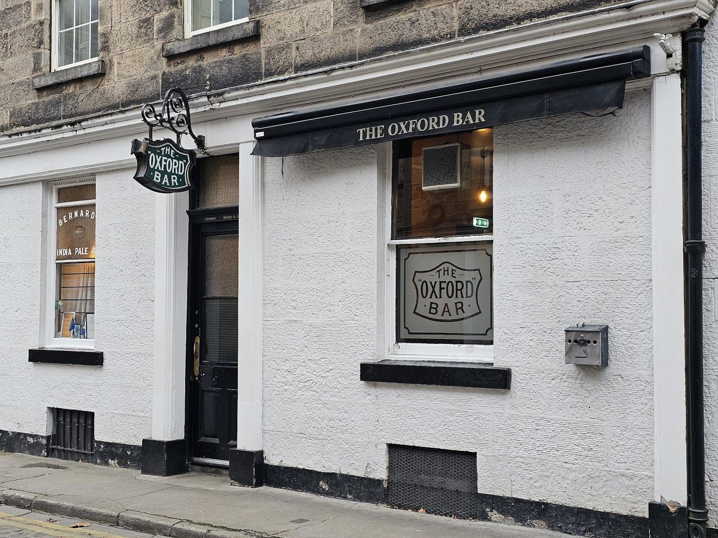 The Oxford Bar Edinburgh traditional pub interior Young Street New Town