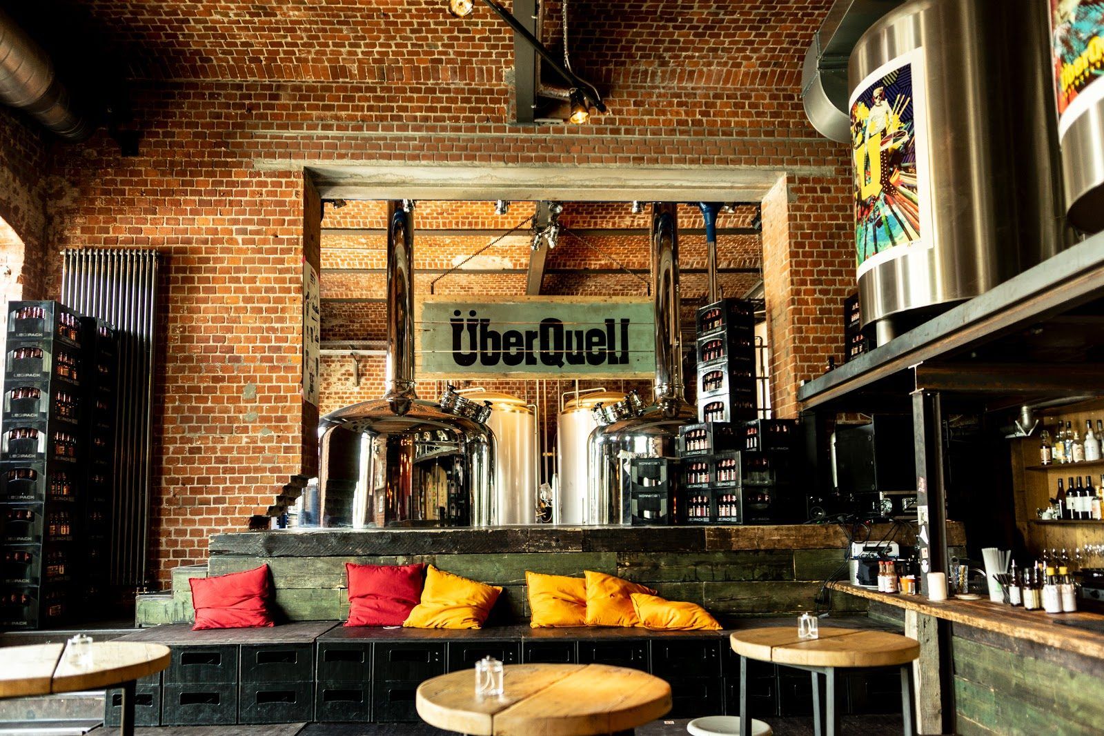 Uberseebrucken Brewery Hamburg bar interior