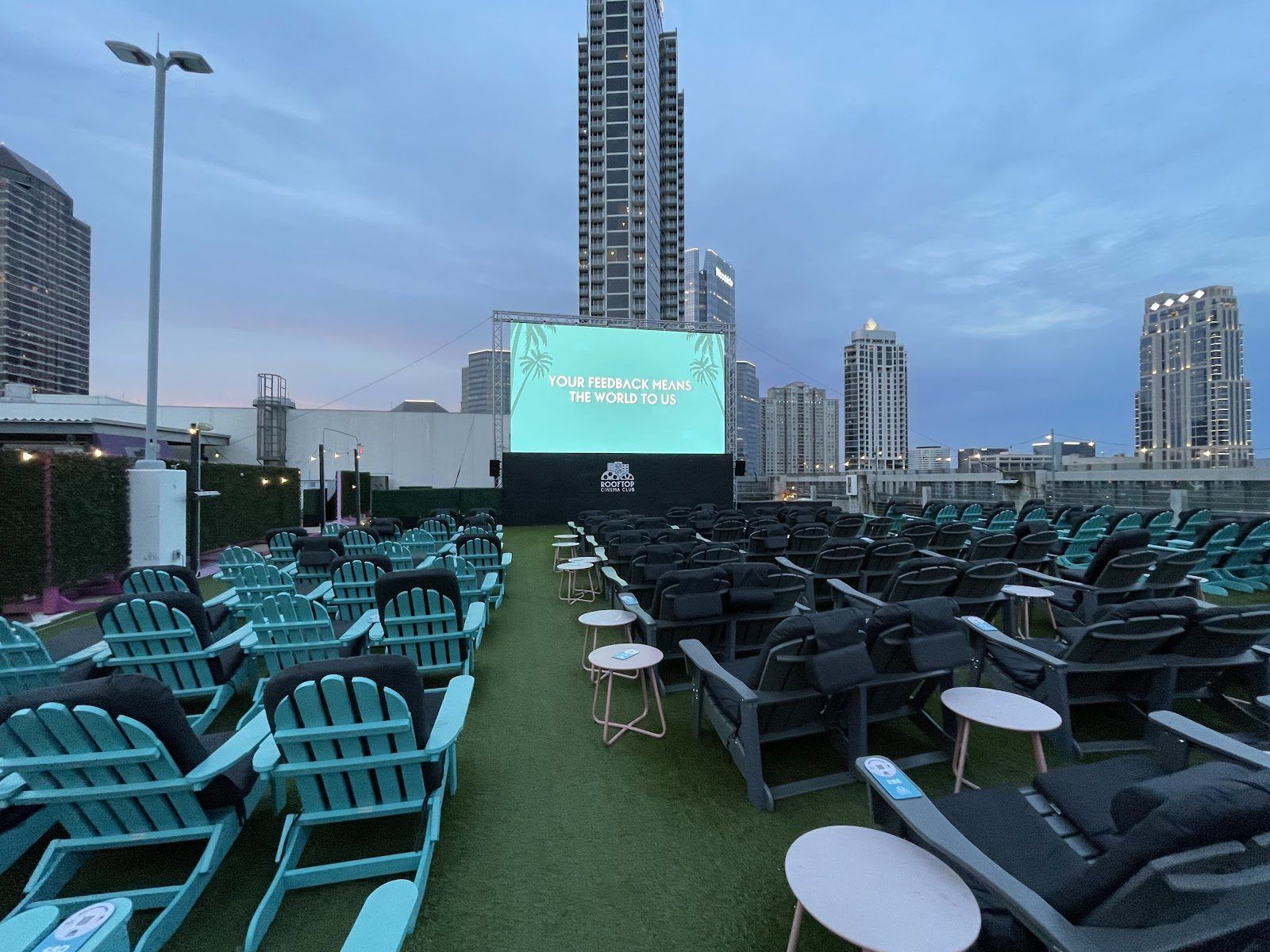 Rooftop Cinema Club Uptown Houston bar interior