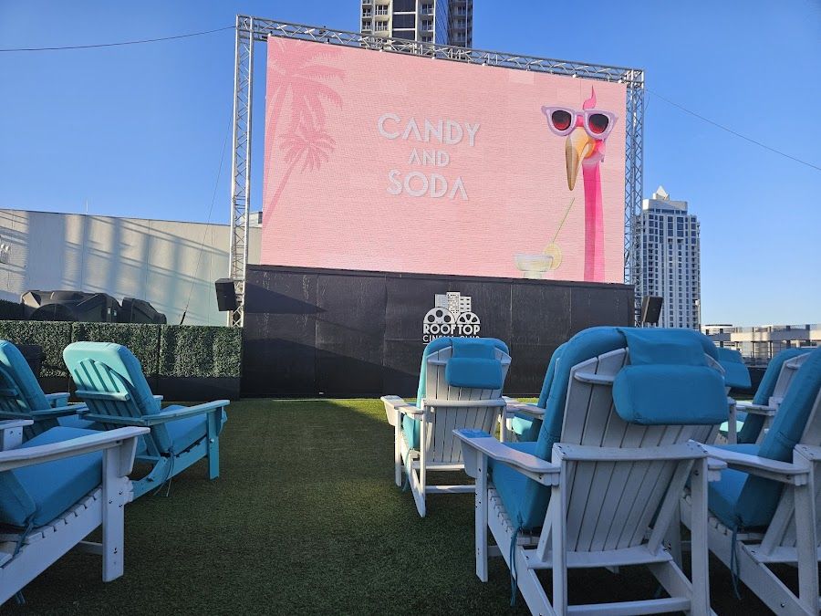 Rooftop Cinema Club Uptown cocktail at the bar
