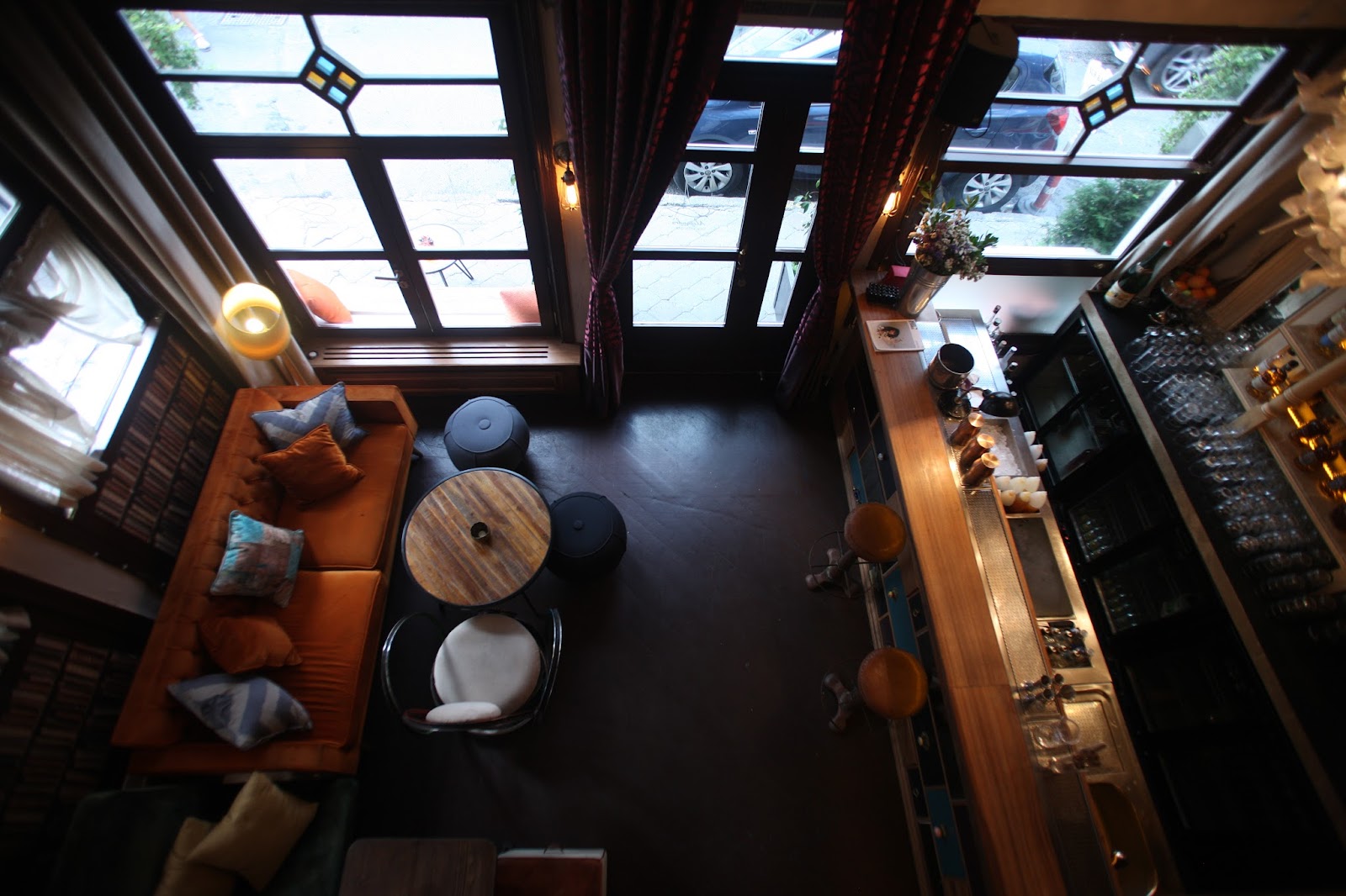 Alexandra Cocktail Bar interior in a historic Arnavutkoy house, Istanbul