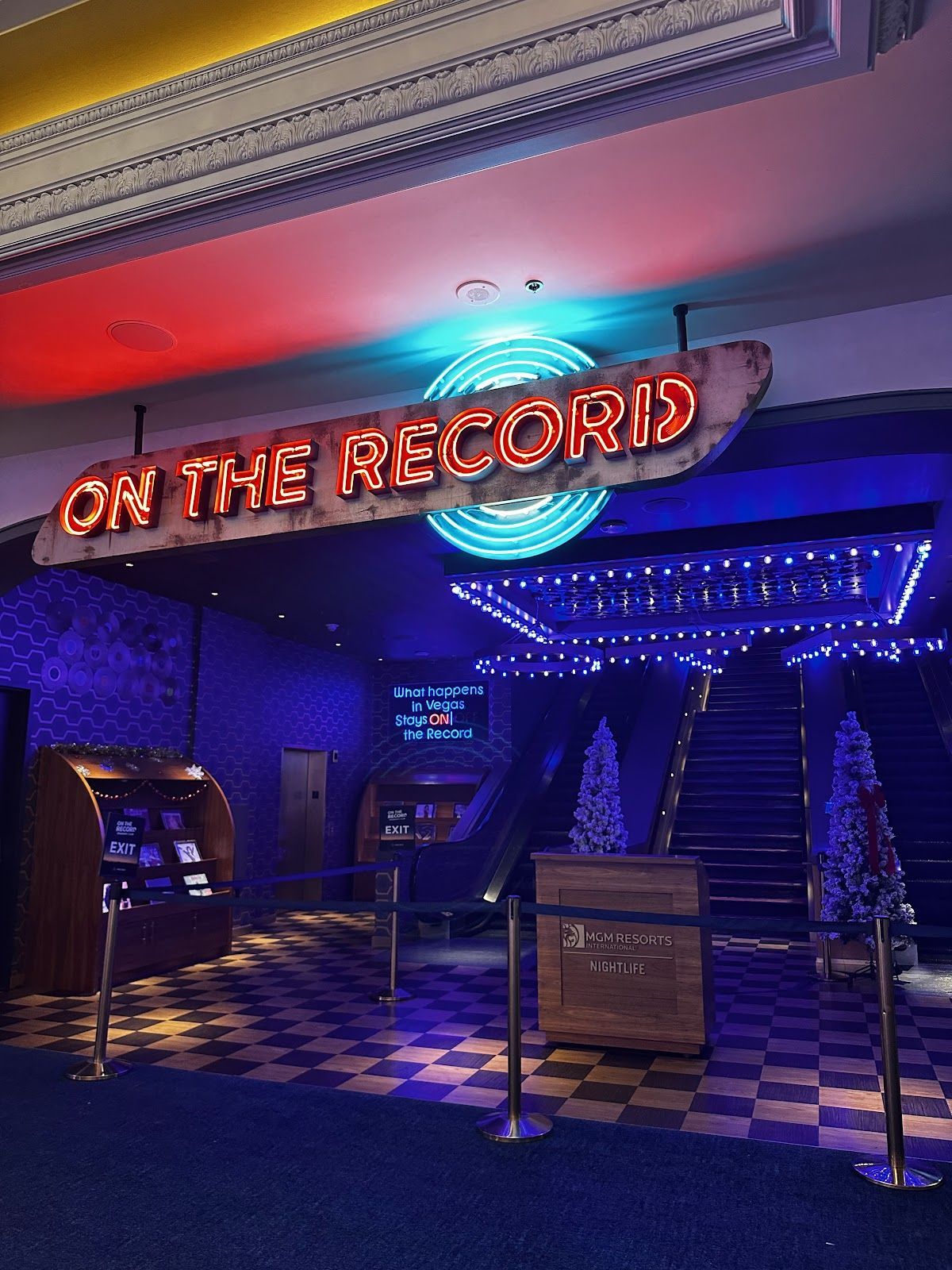 On the Record speakeasy bar interior with vinyl records Las Vegas