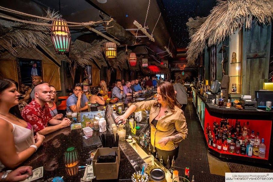 The Golden Tiki cocktail at the bar