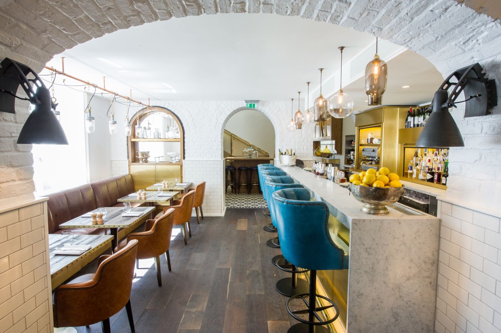 Apero Mediterranean bar interior under Victorian arches in South Kensington London
