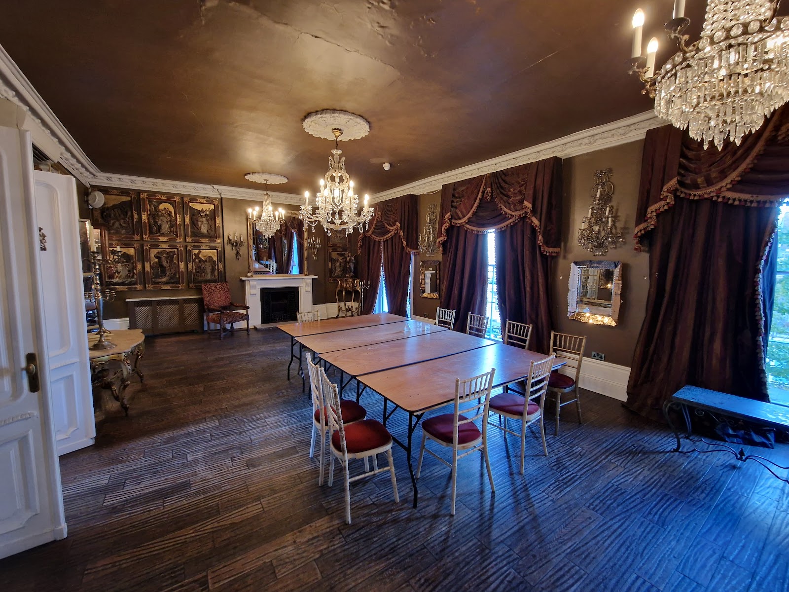 Ornate baroque bar interior in a Georgian mansion in Notting Hill London