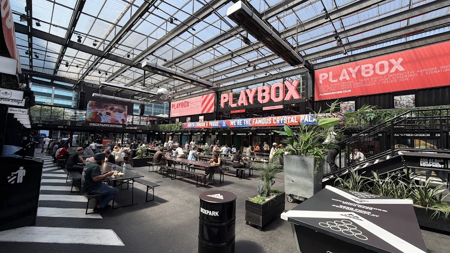 Boxpark Croydon London evening service
