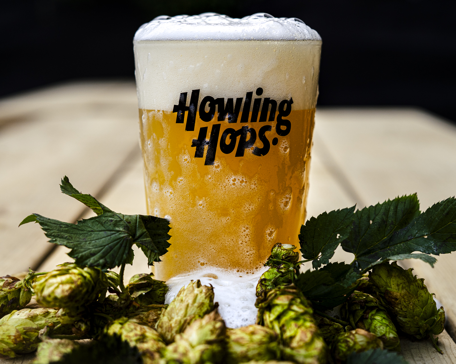 Craft beer pours on a bar