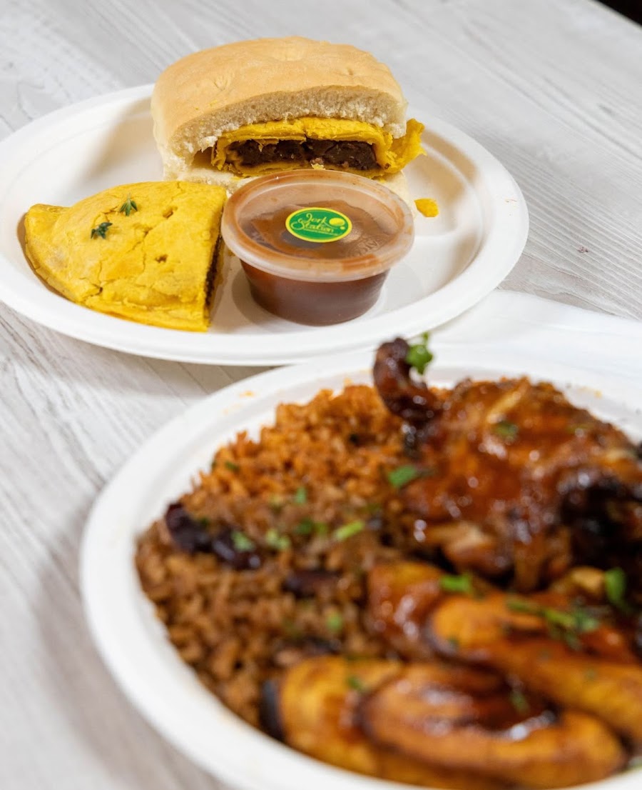 Counter seating near Mama's Jerk Station