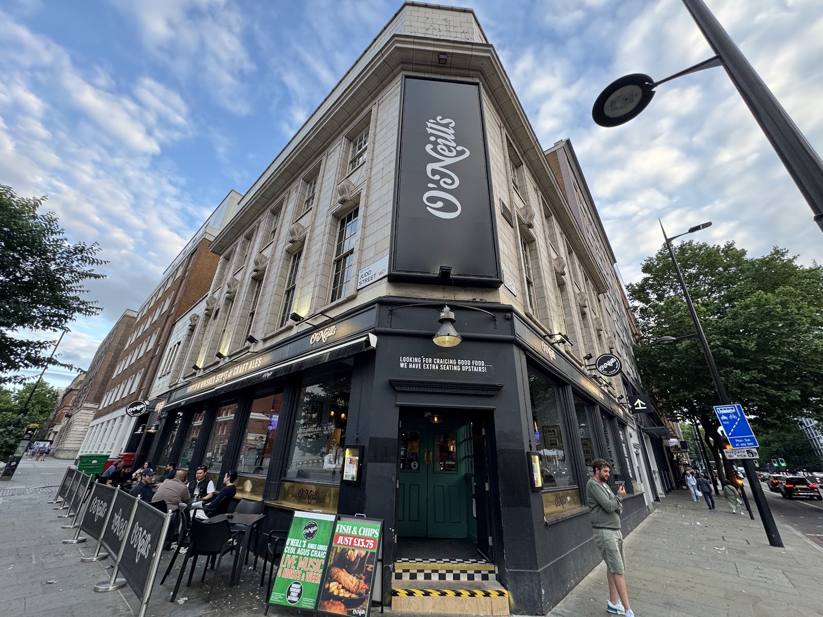 Irish pub interior at O'Neill's Kings Cross on Euston Road, London