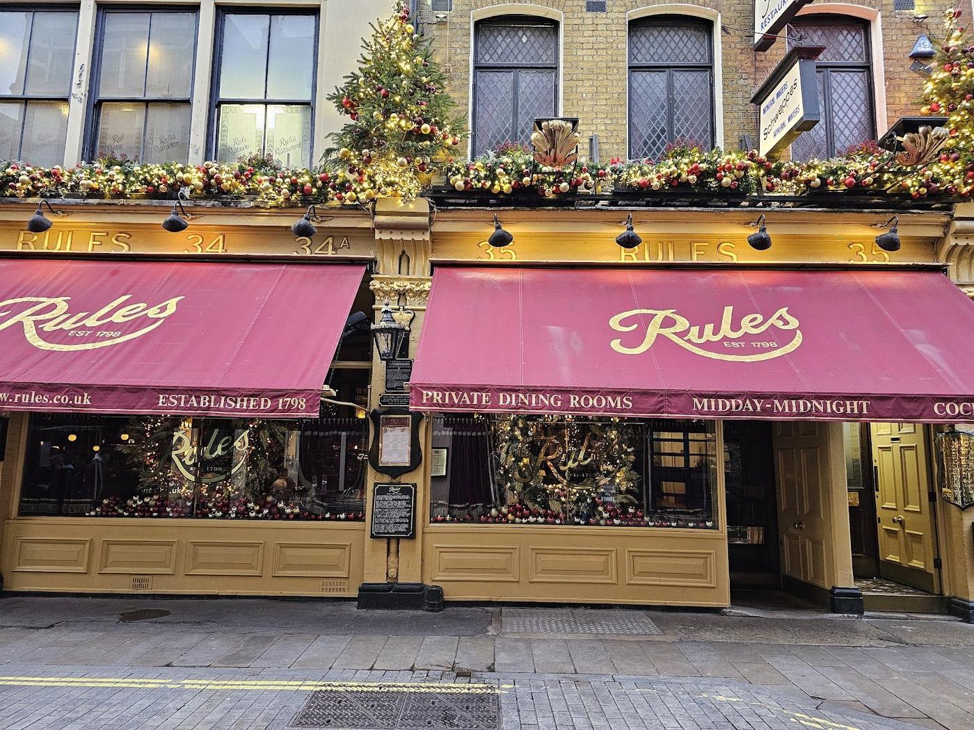Rules Restaurant Bar interior — London's oldest restaurant bar, Covent Garden