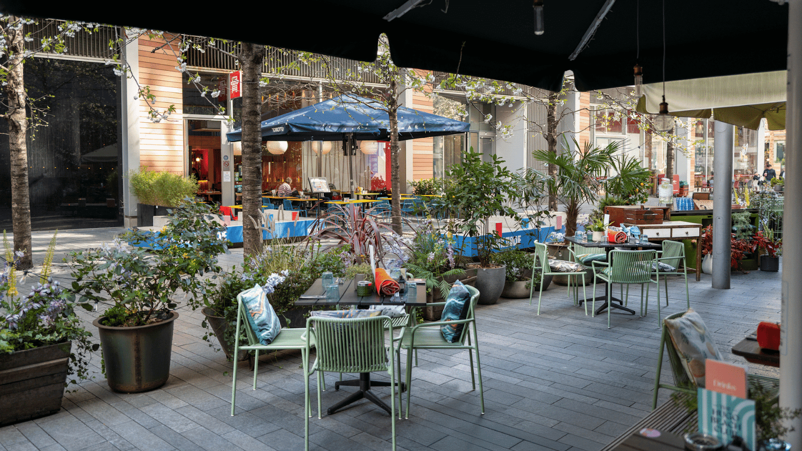 The Refinery Bankside bar interior and terrace on Southwark Street, London