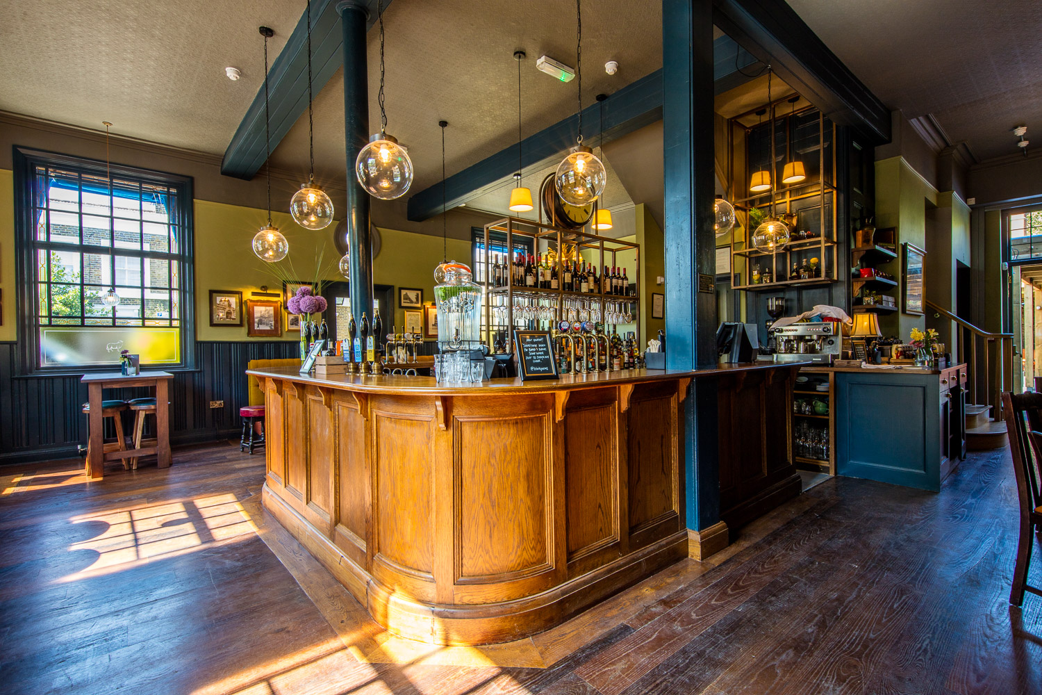 Traditional pub interior at the Trinity Arms in Brixton