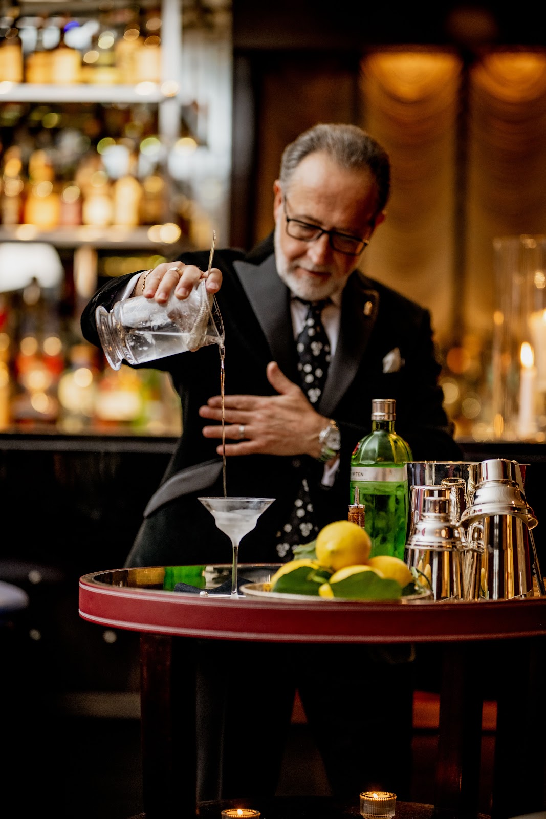 Bar atmosphere with warm lighting