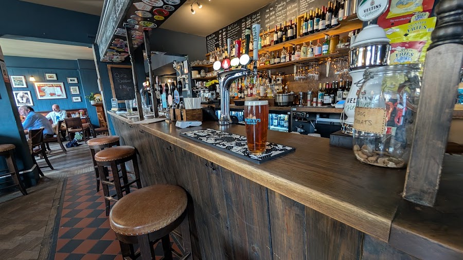 Bar shelf at The Old White Bear