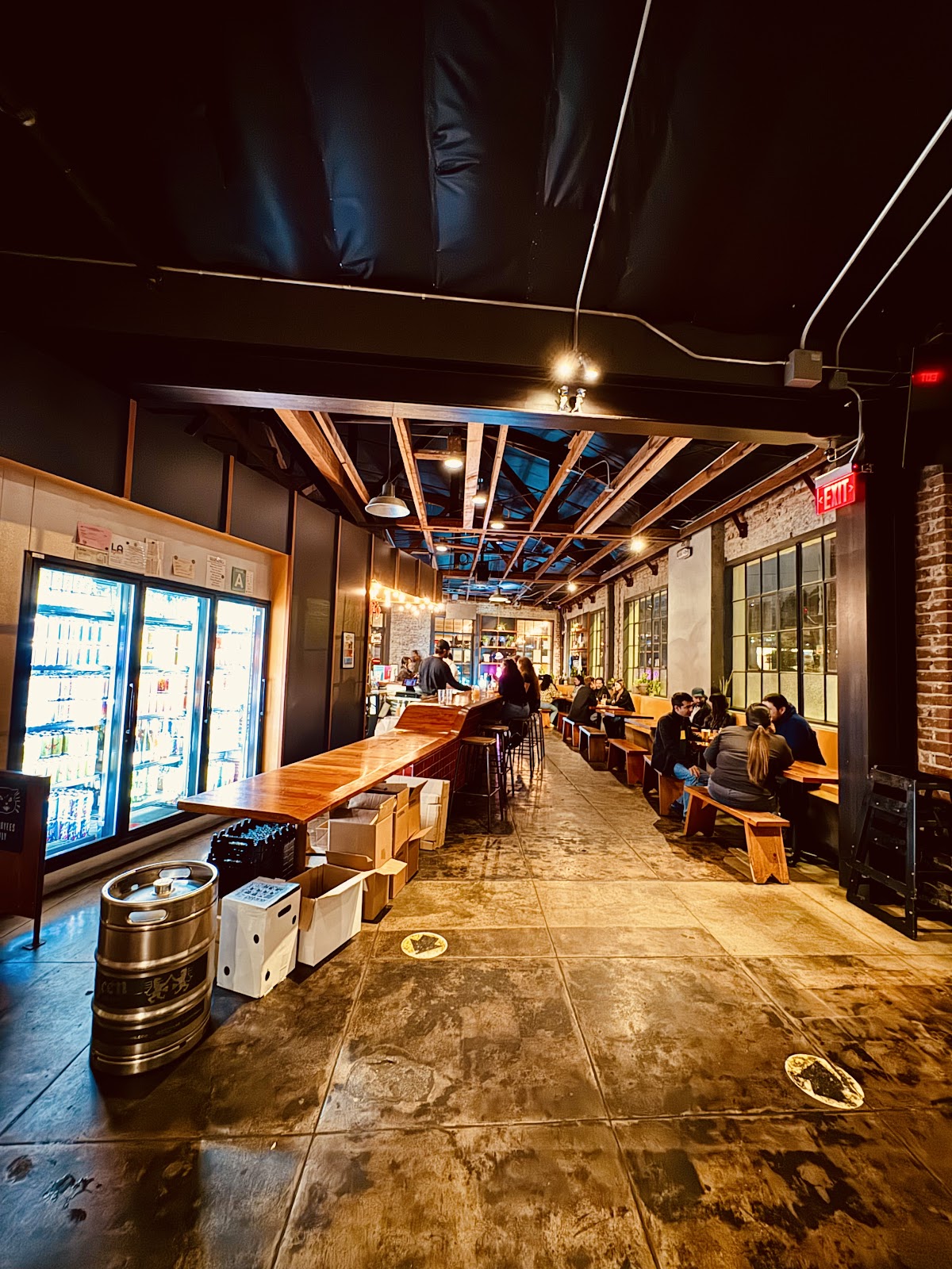 Dim bar interior with warm light