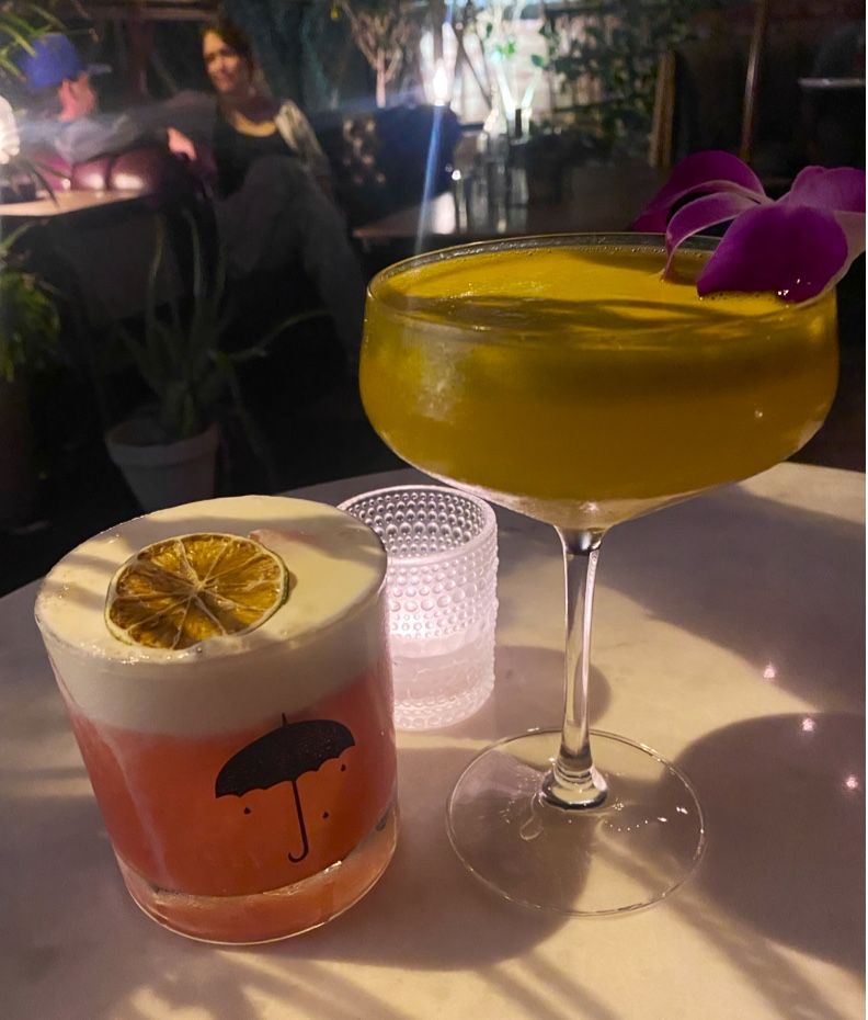 Melrose Umbrella Company cocktail at the bar