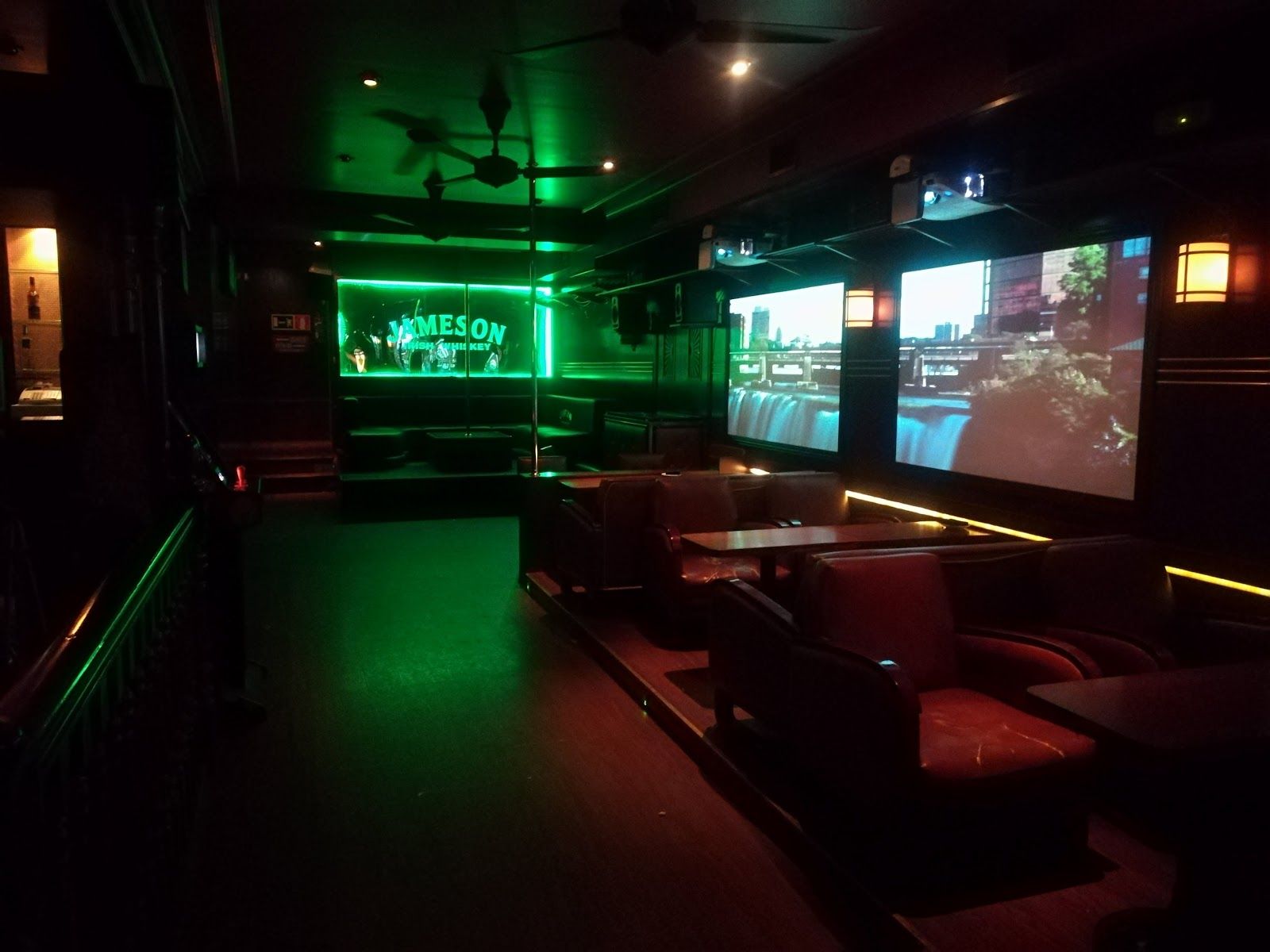 Night atmosphere at hidden bar in Madrid