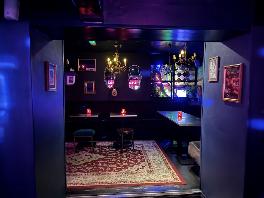 Neon lit basement at Behind Closed Doors