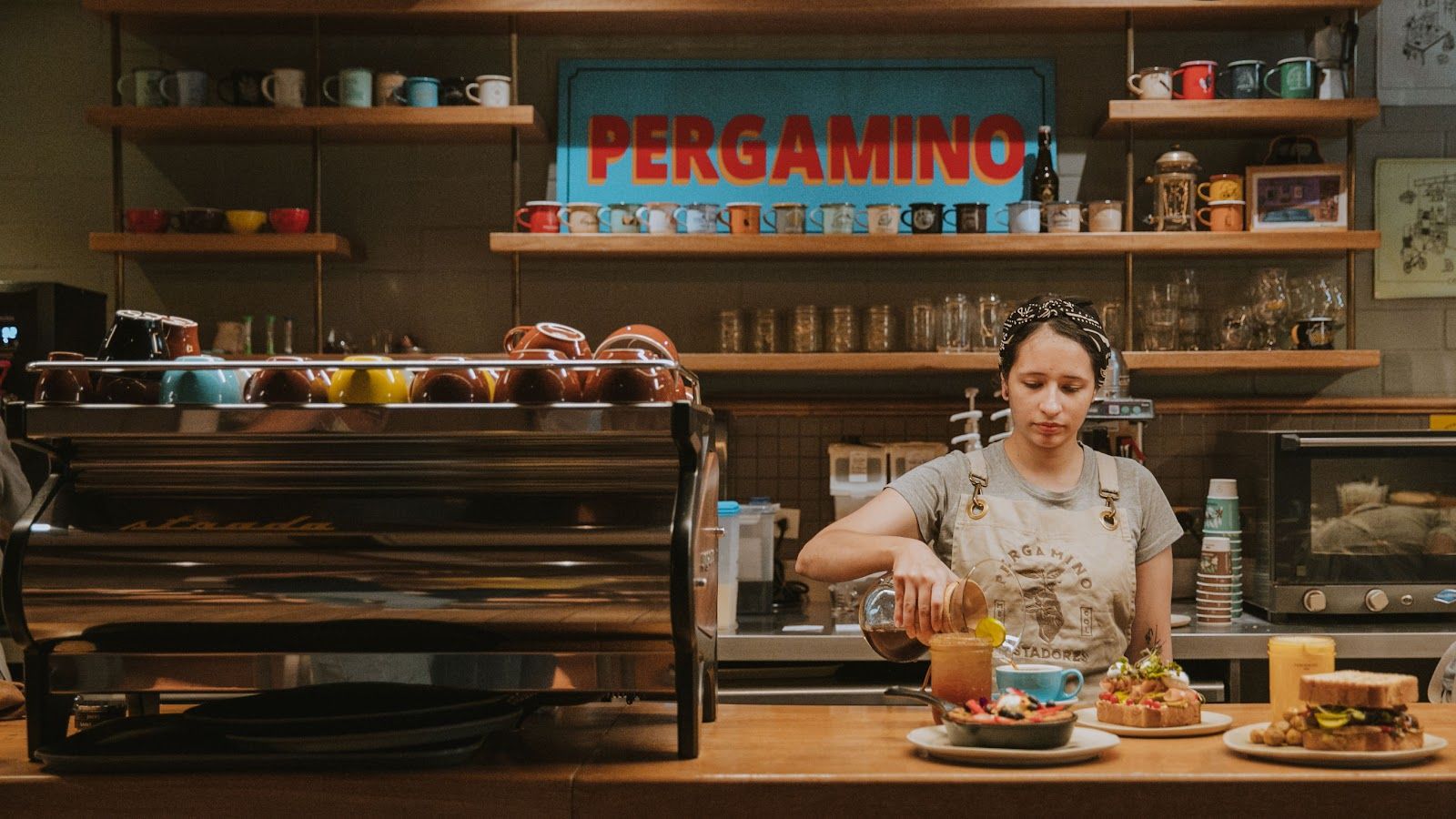 Pergamino Cafe Bar Medellin bar interior