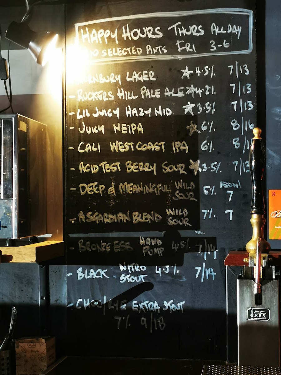 Bar seating at 3 Ravens brewery