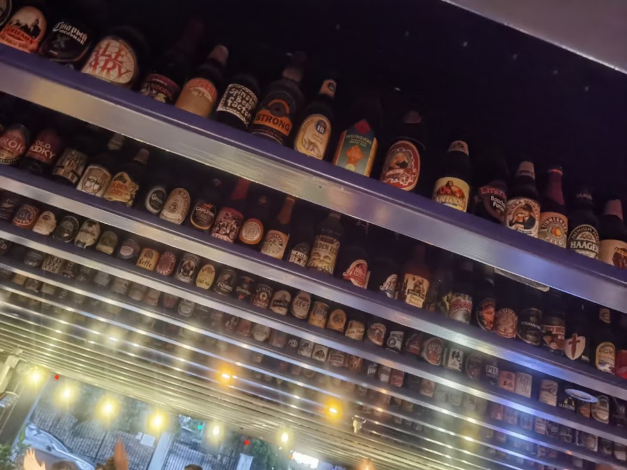 Beer and spirits shelf at 3 Ravens