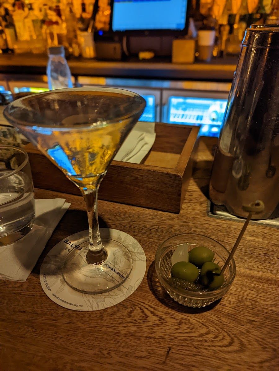 Baltra Bar cocktail at the bar