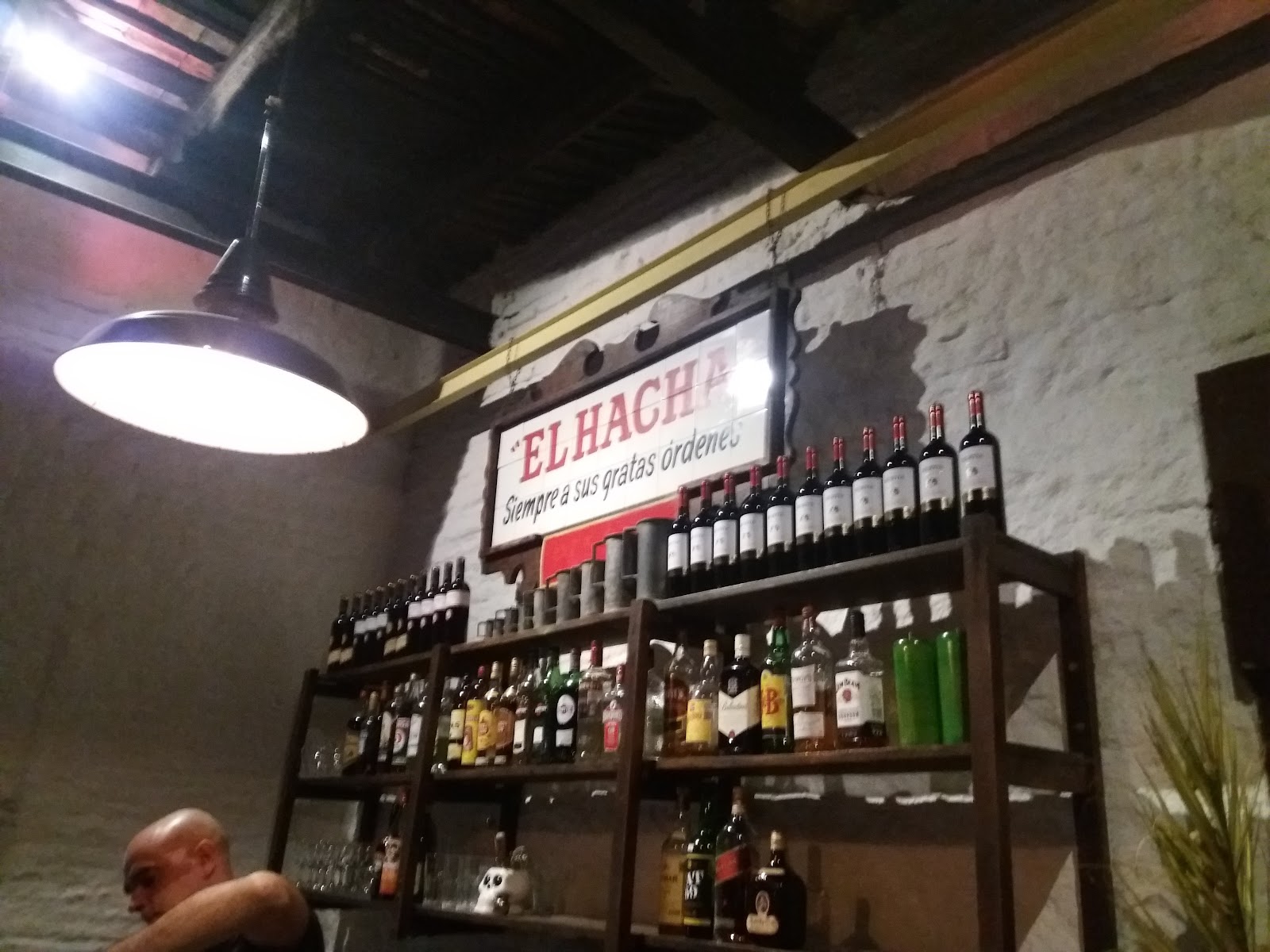 Dim bar interior with warm light