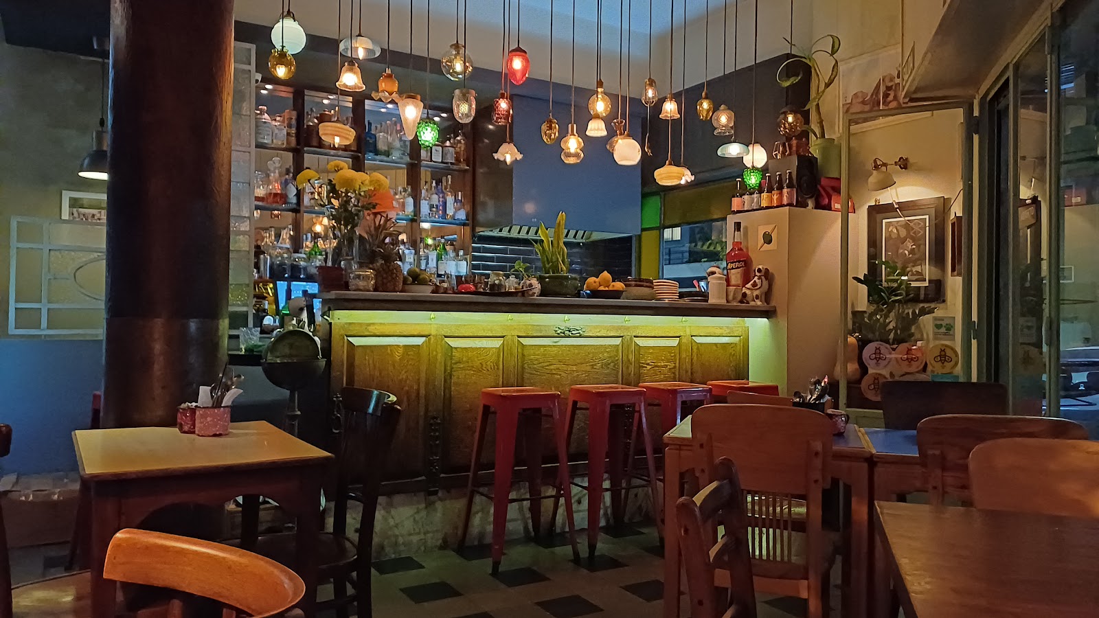 Vintage neighborhood bar interior