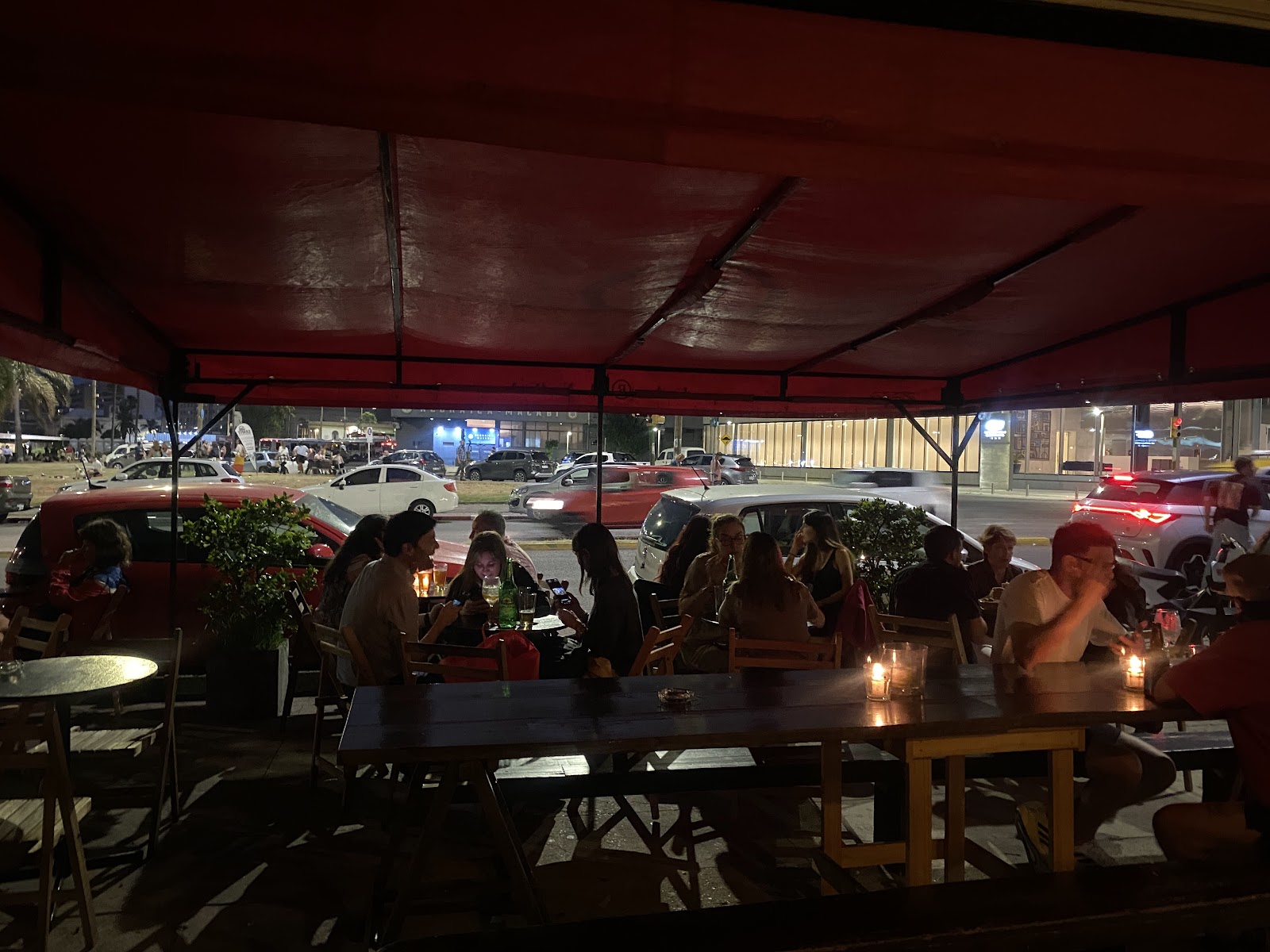 Musicians playing in a dim bar