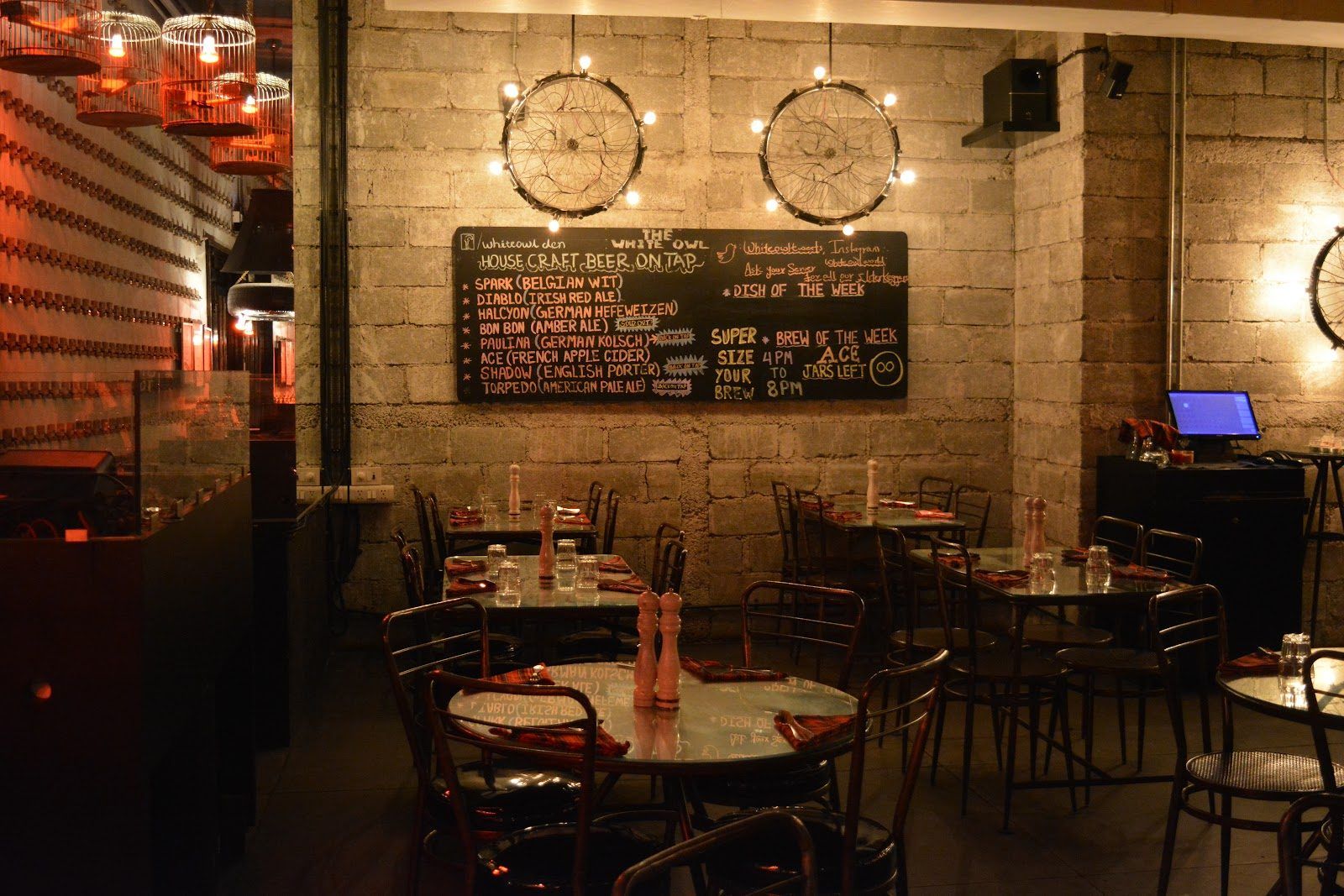 White Owl Brewery & Bistro Mumbai bar interior