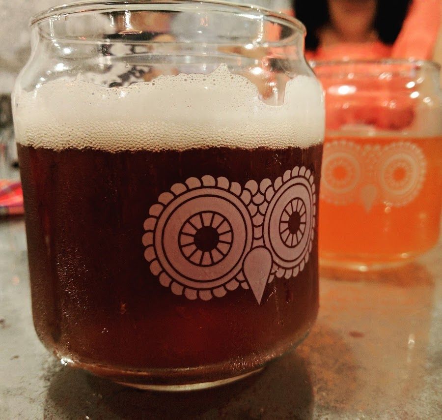 White Owl Brewery & Bistro cocktail at the bar