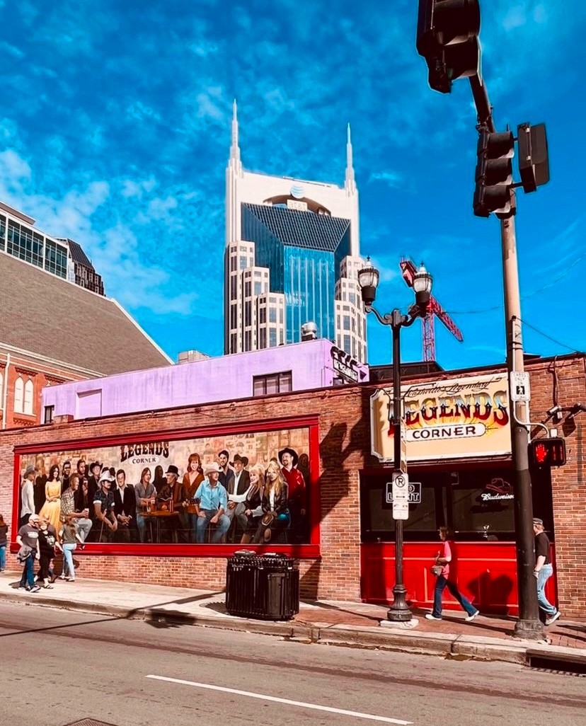 Country band performing under stage lights in a Nashville honky tonk