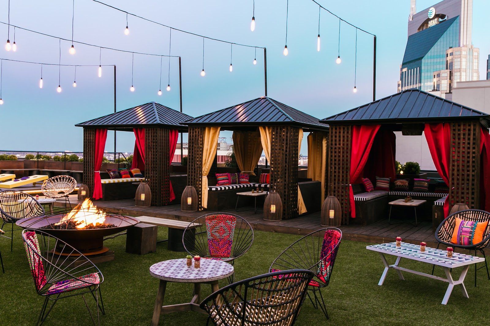 Rooftop Lounge at Bobby Hotel Nashville bar interior